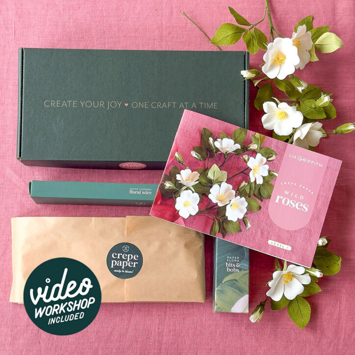 Wild Roses crepe paper flower kit