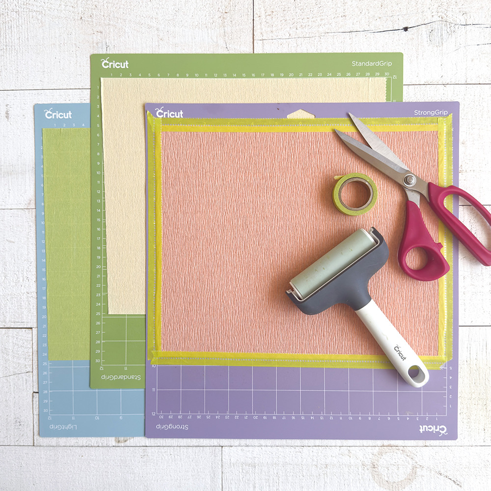 Preparing Crepe on Cricut Mat