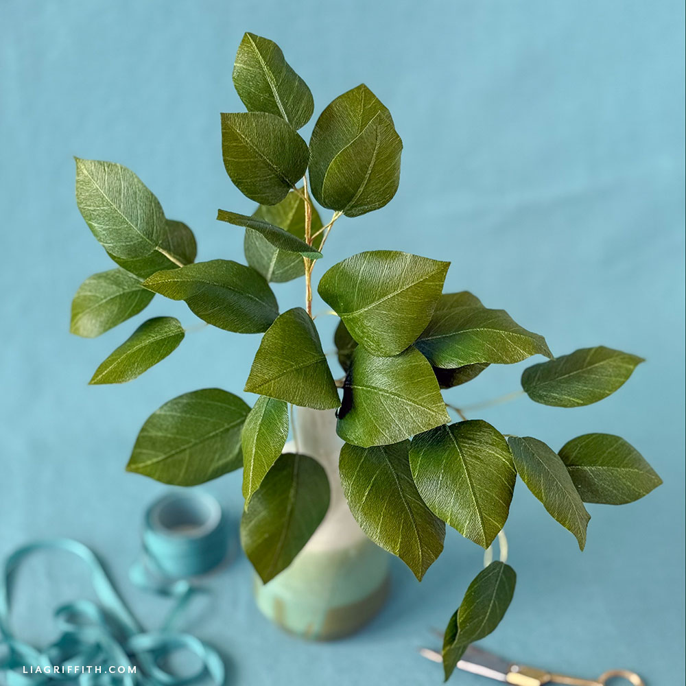 Crepe paper salal leaves